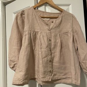Cream linen blouse